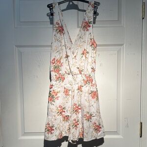 American Eagle Outfitters Floral V-Neck Jumpsuit Romper